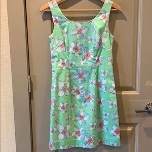 Kaeli Smith green dog-flower dress